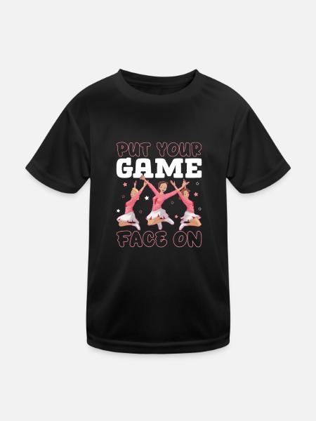 Cheerleader Cheerleader-outfit - Kinder Funktions-T-Shirt - Schwarz - Vorne