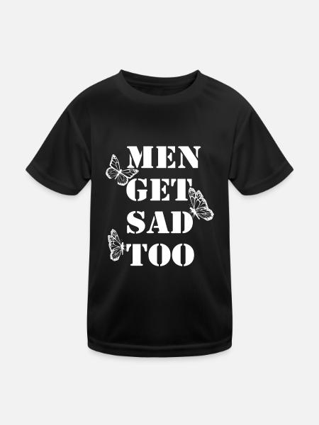 Vintage Men get sad too - Kids Functional T-Shirt - black - Front