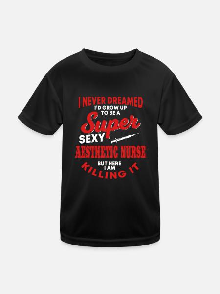 Lustige Ästhetische Krankenschwester Kosmetische - Kinder Funktions-T-Shirt - Schwarz - Vorne