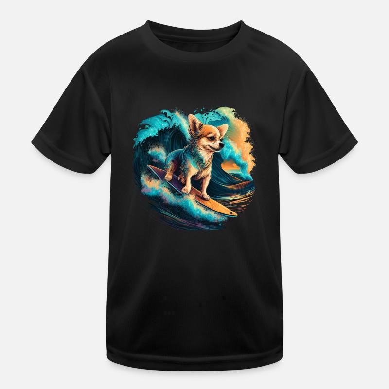 Chihuahua | Surf Cool Planche Surfeur Océan Chien T-shirt sport Enfant