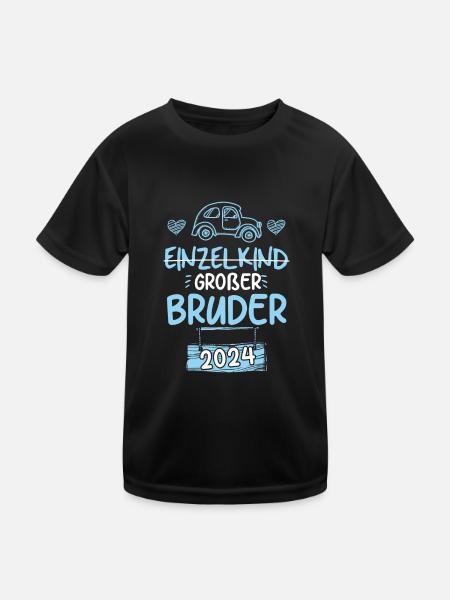 Großer Bruder 2024 Oldtimer - Kinder Funktions-T-Shirt - Schwarz - Vorne