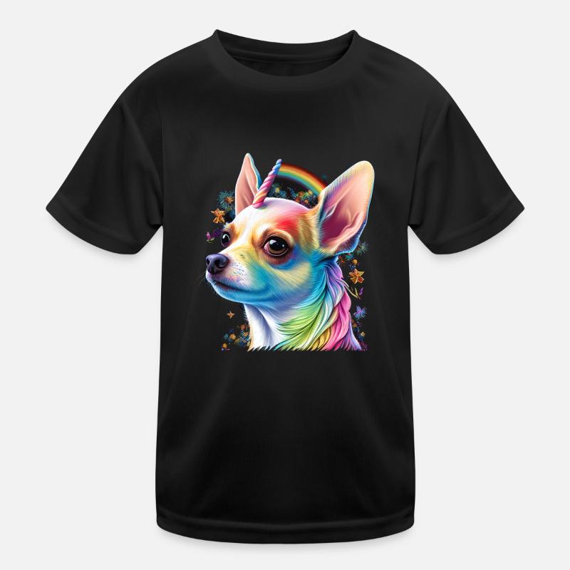 Chihuahua | Bunt Regenbogen LGBTQ Einhorn Hund Kinder Funktions-T-Shirt