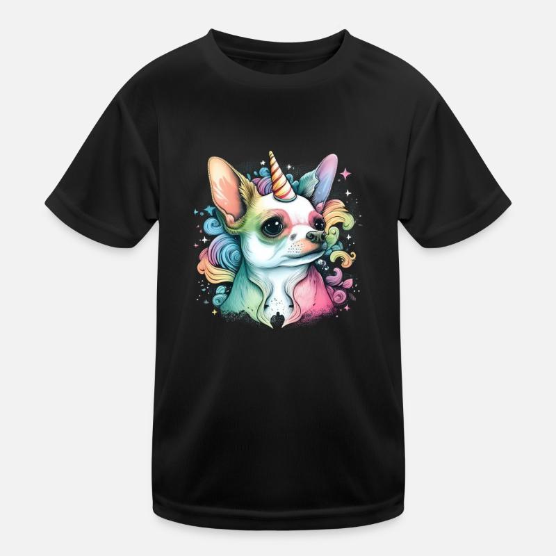 Chihuahua | Bunt Regenbogen LGBTQ Einhorn Hund Kinder Funktions-T-Shirt