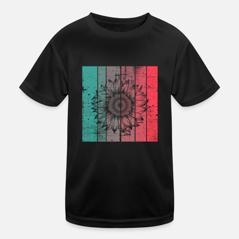 Sonnenblume Blume Retro Geschenk Kinder Funktions-T-Shirt