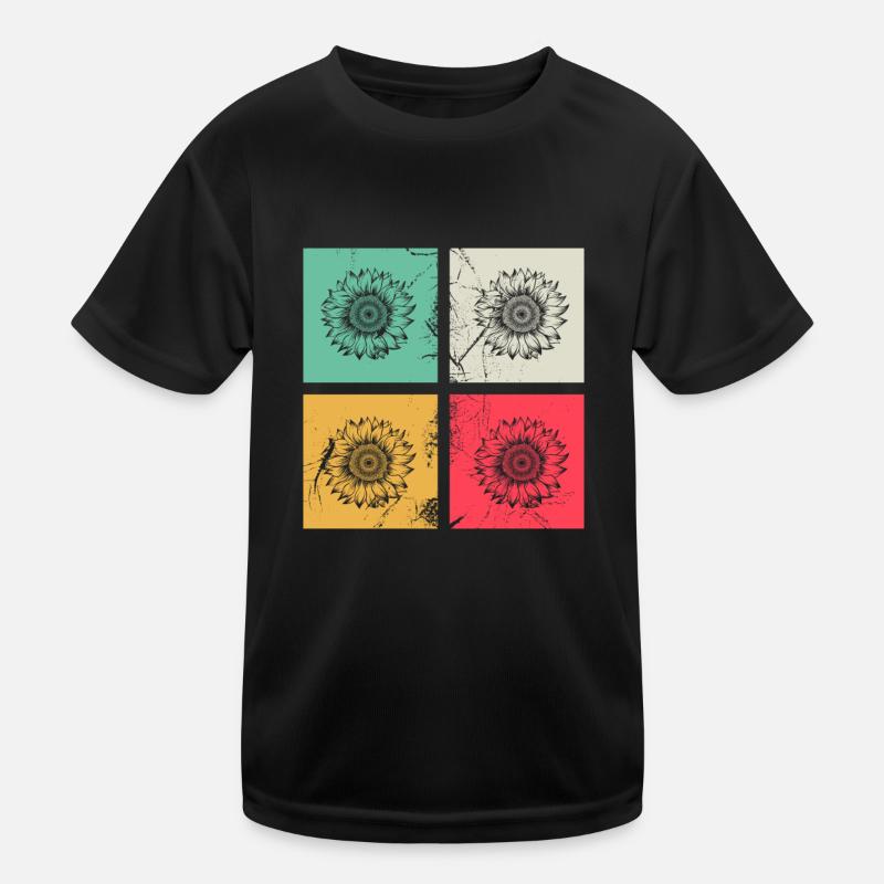 Sonnenblume Blume Retro Geschenk Kinder Funktions-T-Shirt