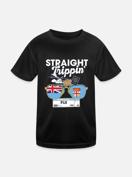 Straight Trippin' Fiji Vacation Tour Travel Trip - Kinder Funktions-T-Shirt - Schwarz - Vorne