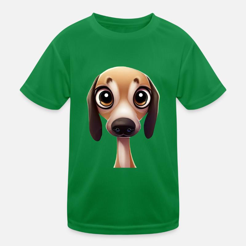 Graceful Greyhound Pose Kids Functional T-Shirt