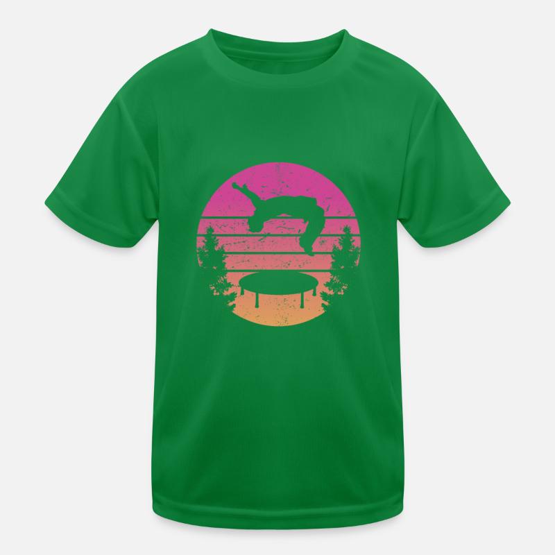 Trampolin Retro Backflip Kinder Funktions-T-Shirt