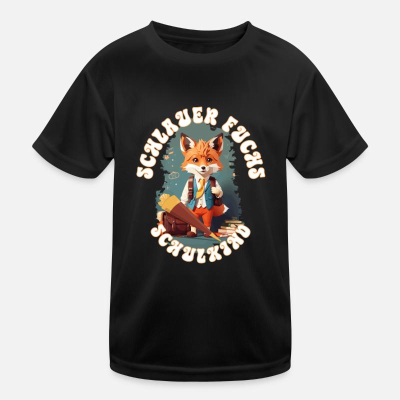 Schlauer Fuchs Schulkind Schulanfang Kinder Funktions-T-Shirt