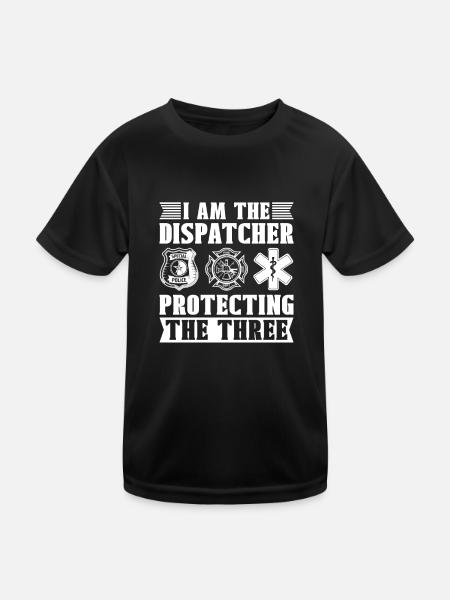 Protection du centre de contrôle des appels d’urgence Protection du centre d’opérations - T-shirt sport Enfant - noir - Devant