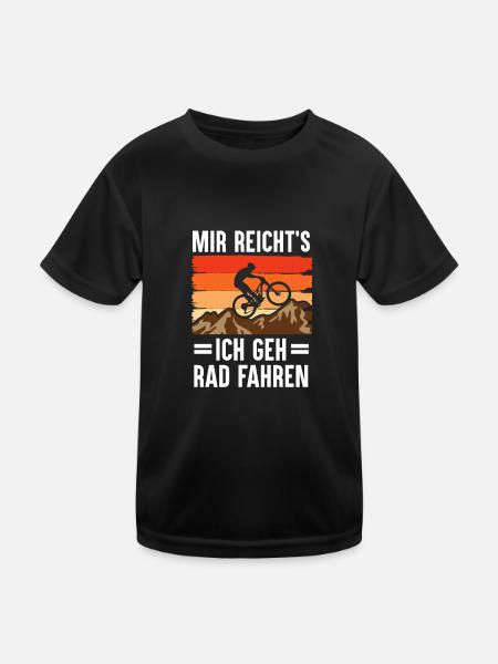 Mir Reicht's Rad fahren Mountainbike Fahrrad MTB - Kinder Funktions-T-Shirt - Schwarz - Vorne