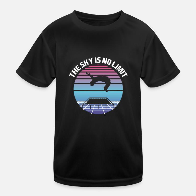 The Sky is No Limit Trampoline Backflip Kids Functional T-Shirt