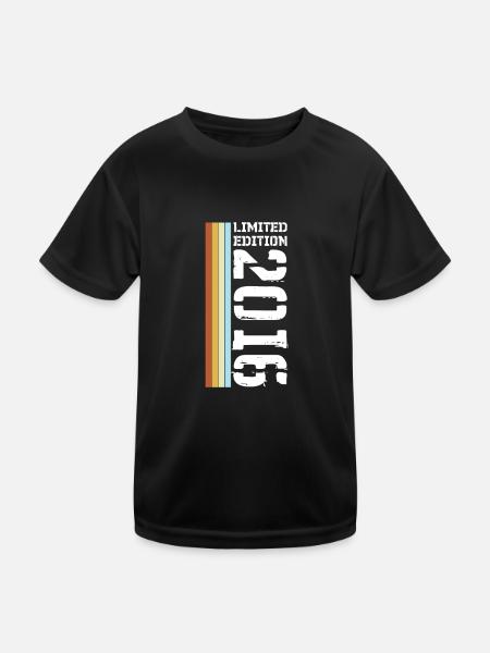 Limited Edition Retro 2016 - Kinder Funktions-T-Shirt - Schwarz - Vorne