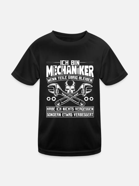 Mechaniker Schrauber Mechatroniker - Kinder Funktions-T-Shirt - Schwarz - Vorne