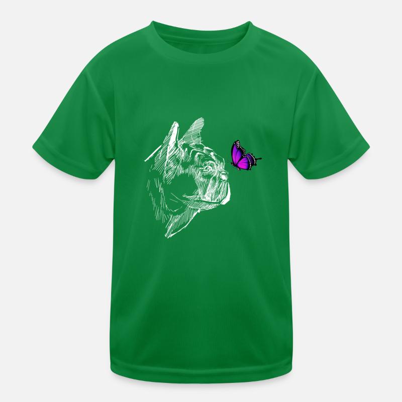 Mops mit Schmetterling Kinder Funktions-T-Shirt