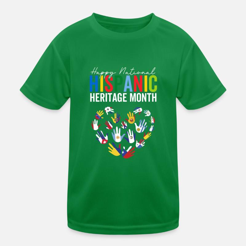 National Hispanic Heritage Month Hispana Heart Kids Functional T-Shirt