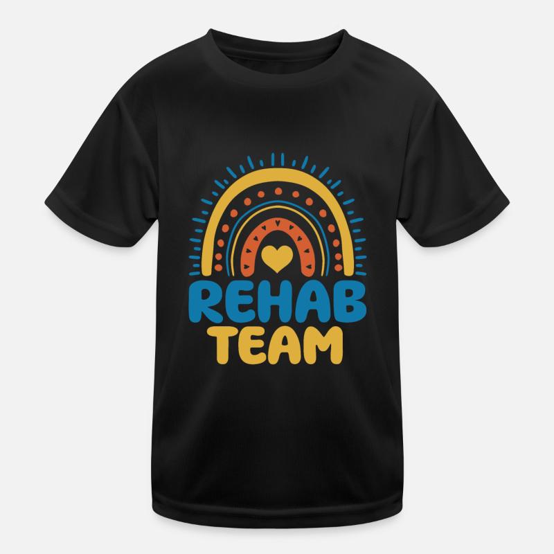 Cute rehab team boho rainbow apparel Kids Functional T-Shirt