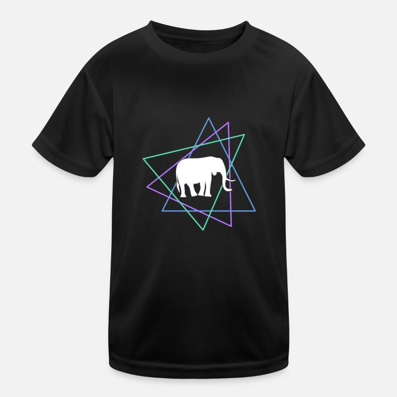 Elefant - Kinder Funktions-T-Shirt - Schwarz