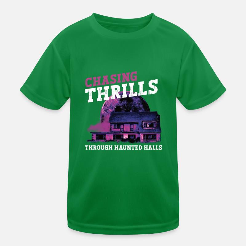 Horror Paranormal Haunted House Creepy Halloween Kids Functional T-Shirt