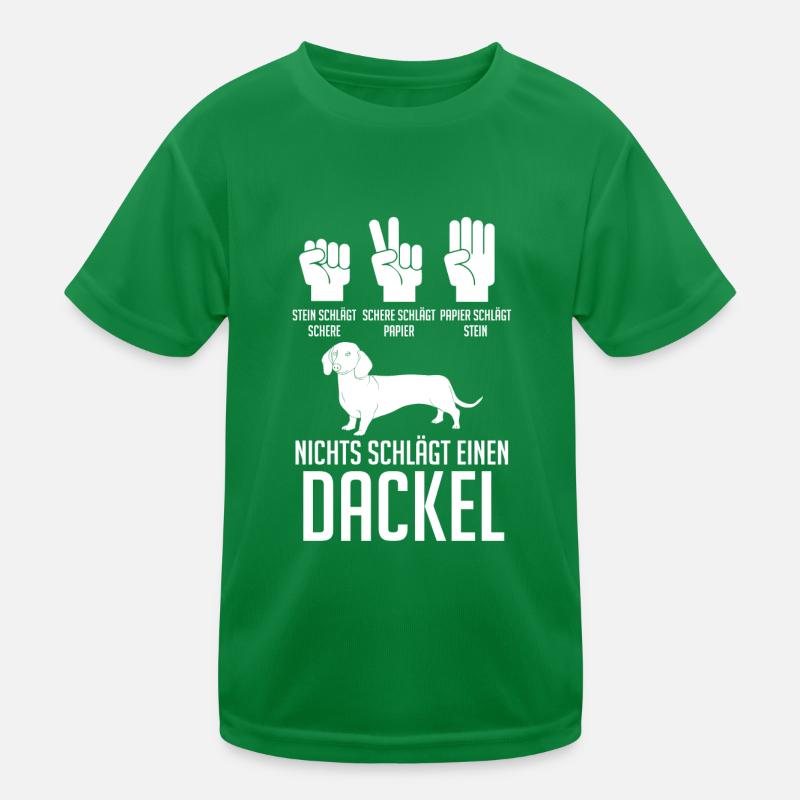 Hund Dackel Kinder Funktions-T-Shirt