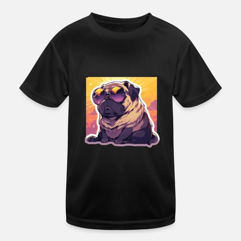 Pug Pug Dog Pug Sunglasses Pug Gift Kids Functional T-Shirt
