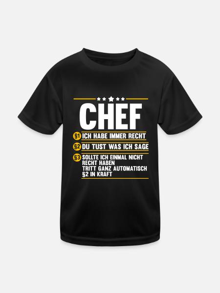 Arbeit Kollegen Büro Teamleiter Führungskraft Chef - Kinder Funktions-T-Shirt - Schwarz - Vorne