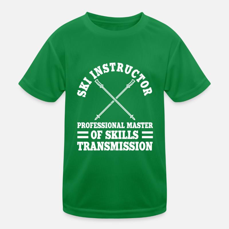 Funny ski instructor says ski course skier Kids Functional T-Shirt