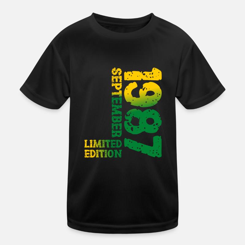 1987 September Limited Edition 36. Geburtstag Deko Kinder Funktions-T-Shirt