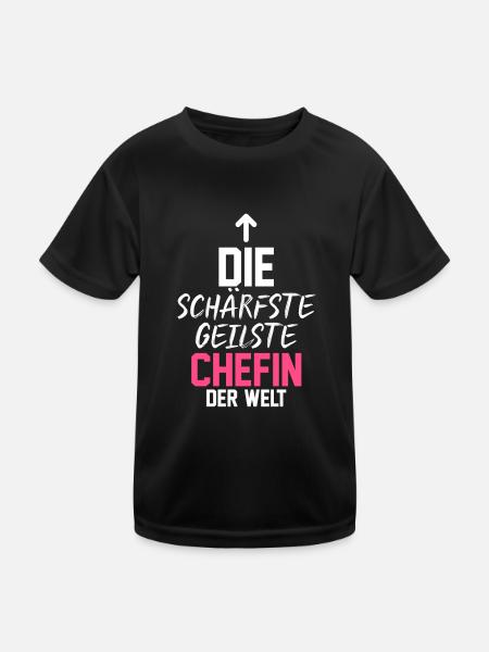Arbeit Kollegen Büro Teamleiter Führungskraft Chef - Kinder Funktions-T-Shirt - Schwarz