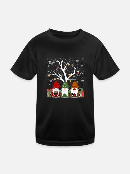 Niedliche Elfen Winter Weihnachten Drei nordische - Kinder Funktions-T-Shirt - Schwarz