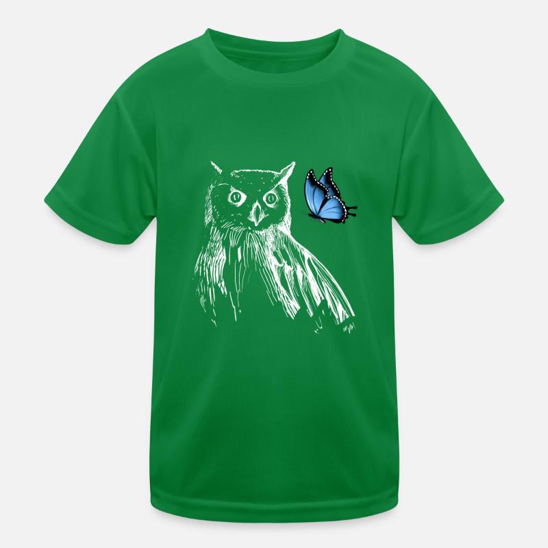 Eule mit Schmetterling Kinder Funktions-T-Shirt