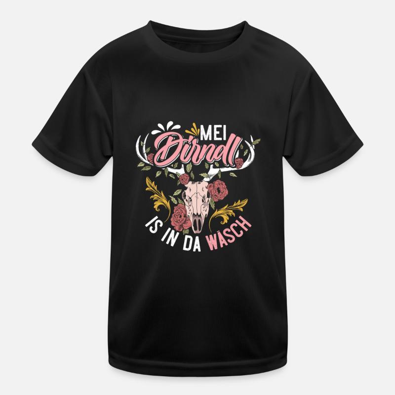 Mein Dirndl is in da Wäsch Bayerisches Dirndl Shir Kinder Funktions-T-Shirt