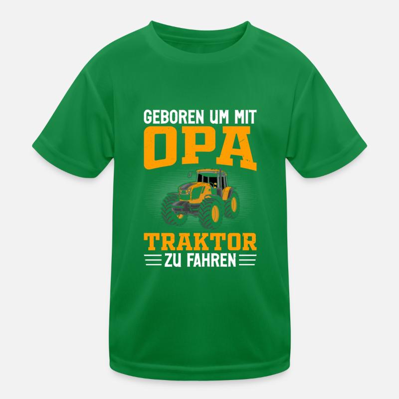 Opa Kind Landwirt Traktor Bauernhof Kinder Funktions-T-Shirt