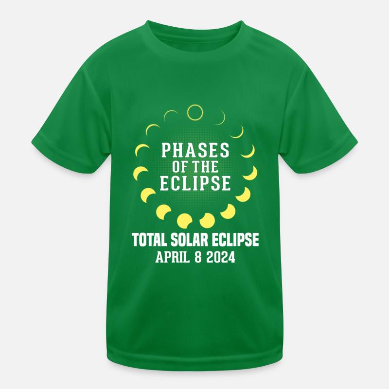 Funny Eclipse Astronomy Solar System April 8 2024 Kids Functional T-Shirt