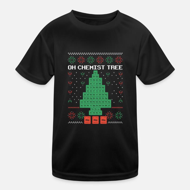 Oh Chemist Tree Merry Christmas Ugly Kids Functional T-Shirt