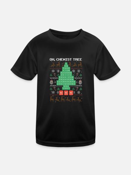 Oh Chemist Tree Frohe Weihnachten Hässlicher - Kinder Funktions-T-Shirt - Schwarz