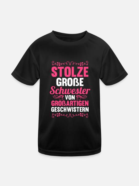 Geschwister Schwestern Schwester - Kinder Funktions-T-Shirt - Schwarz - Vorne