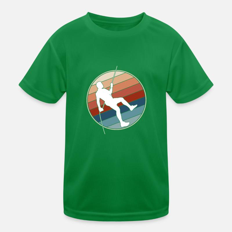 Klettern Retro Kinder Funktions-T-Shirt