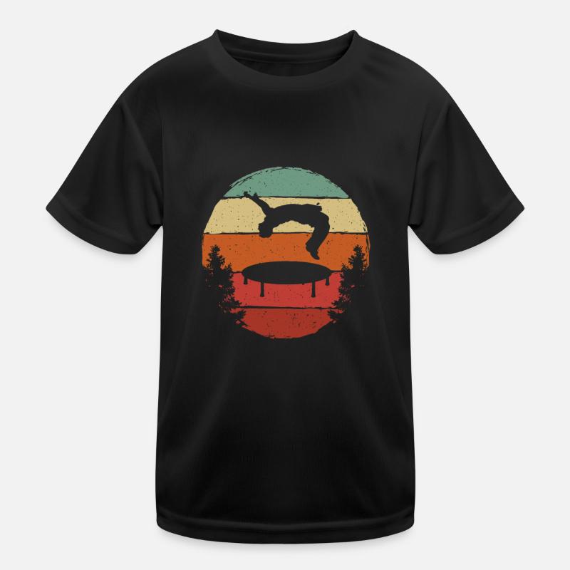 Trampoline Retro Backflip Kids Functional T-Shirt