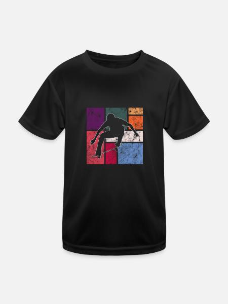 Skating - Kids Functional T-Shirt - black - Front