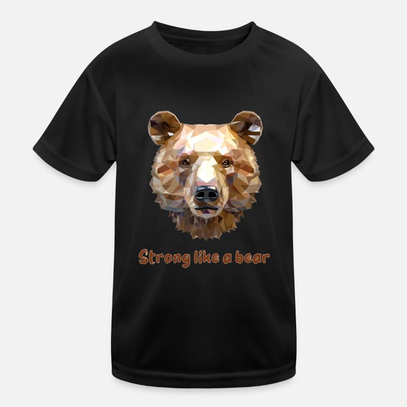 Bear face geometric - Strong like a bear Kids Functional T-Shirt