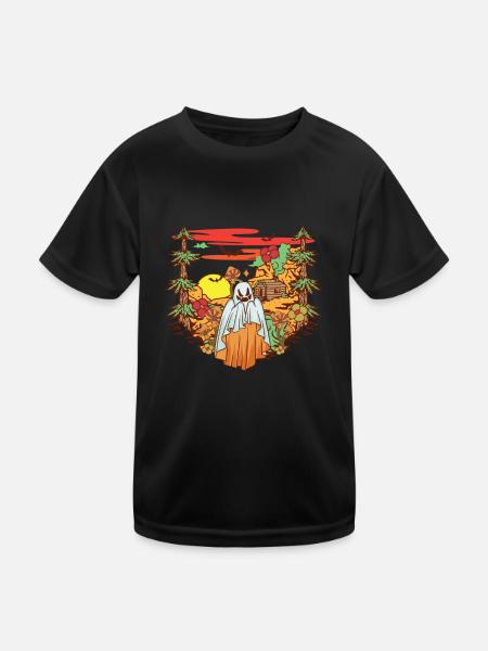 Gothic Forest Boo Ghost Spooky Season Mushroom - Kinder Funktions-T-Shirt - Schwarz