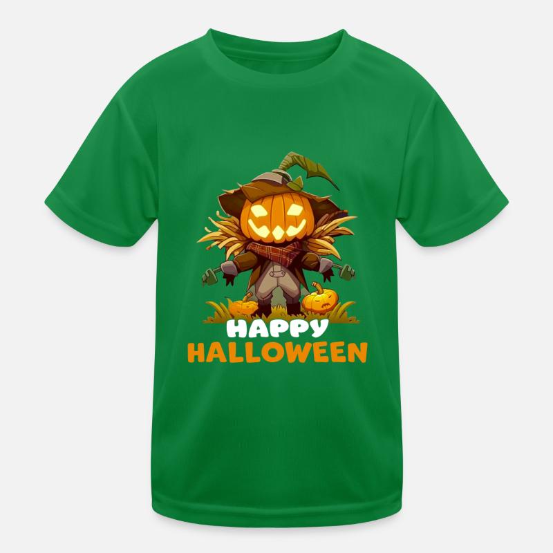 Joyeux Halloween citrouille épouvantail graphique T-shirt sport Enfant