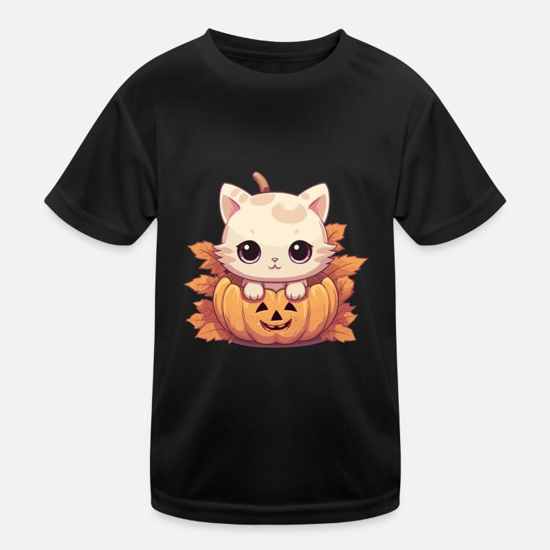 Chat chaton d’Halloween T-shirt sport Enfant