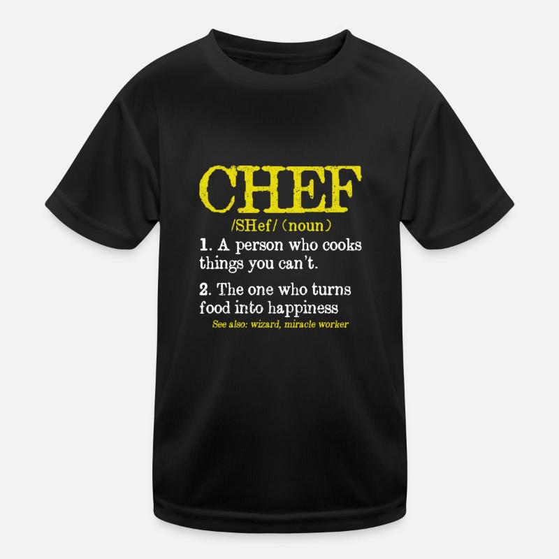 Chef Description Funny Culinary Cooking Kids Functional T-Shirt