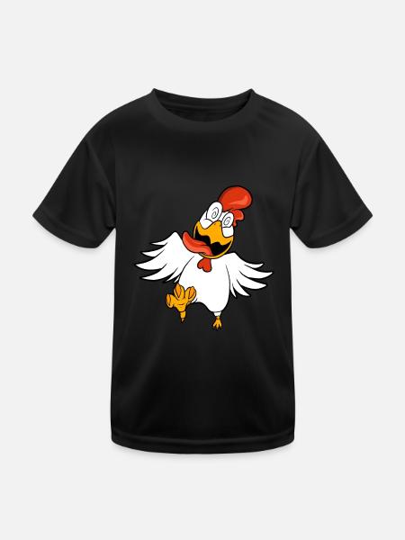 Drôle de poulet hypnotisé - T-shirt sport Enfant - noir - Devant