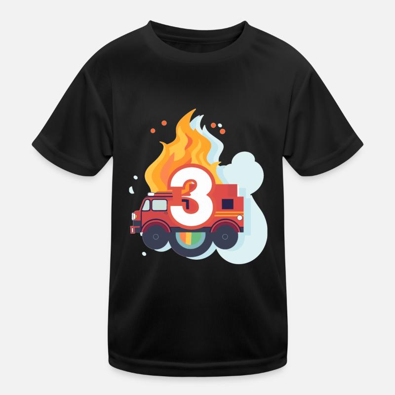 3rd birthday fire brigade Kids Functional T-Shirt