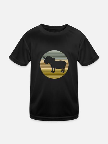 Schaf - Kinder Funktions-T-Shirt - Schwarz