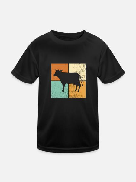 Cow - Kids Functional T-Shirt - black - Front