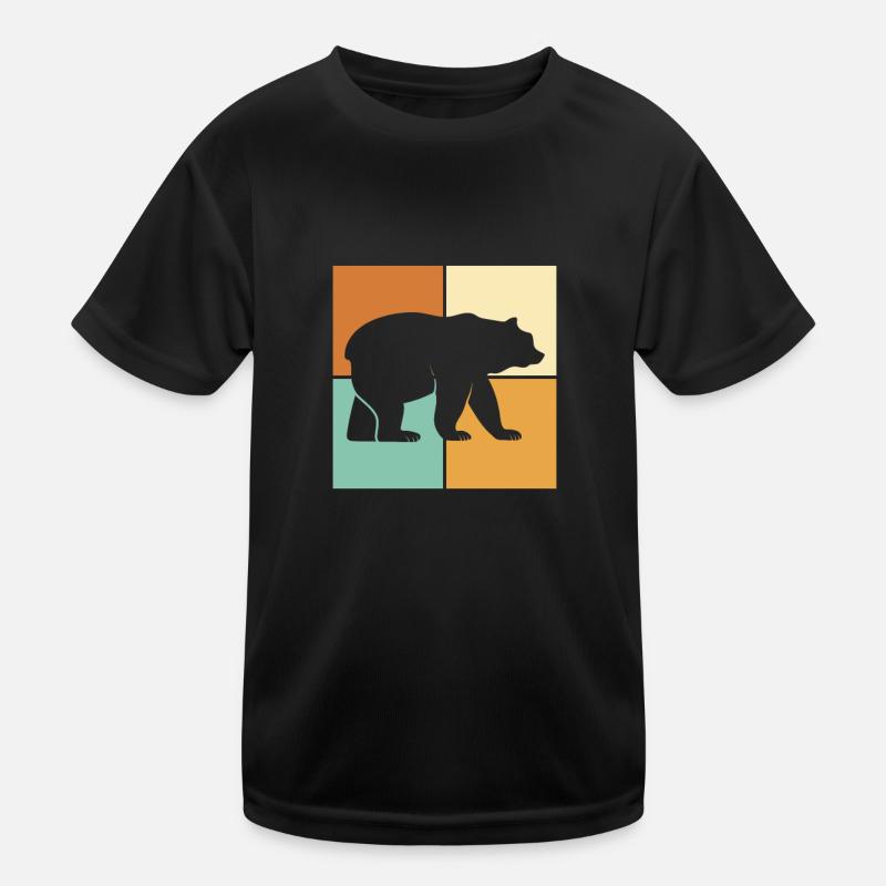 Bär - Kinder Funktions-T-Shirt - Schwarz